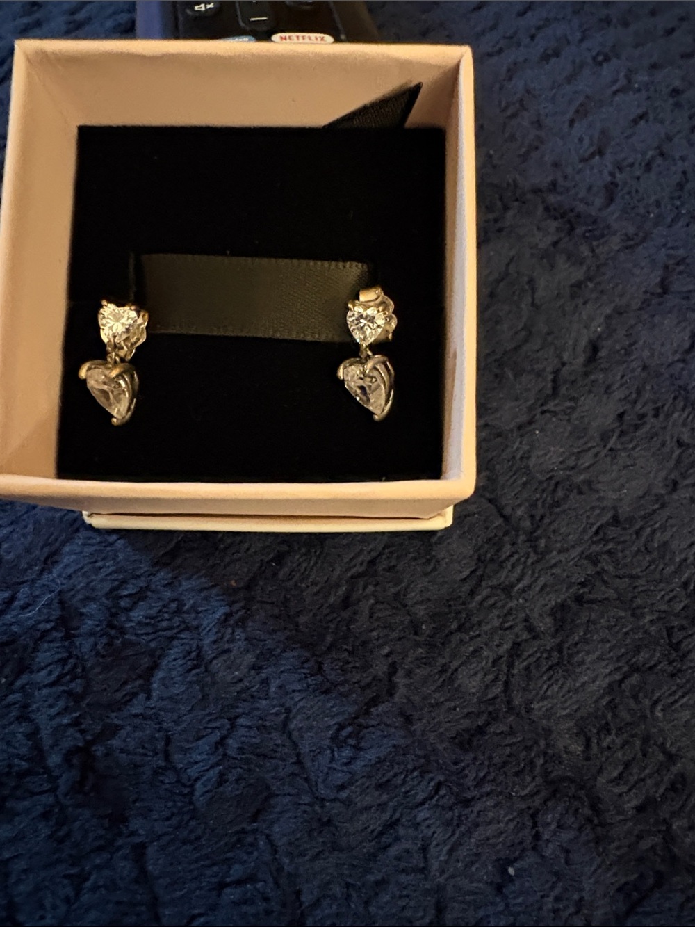 Pandora Double Heart Sparkling Stud Earrings
